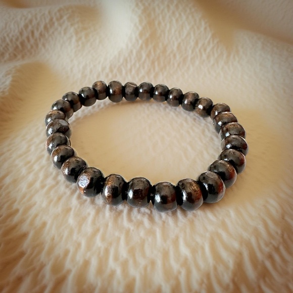 🔴 5 for $10 ONE Brown Wooden Beaded Stretchy Bracelet - Picture 1 of 16